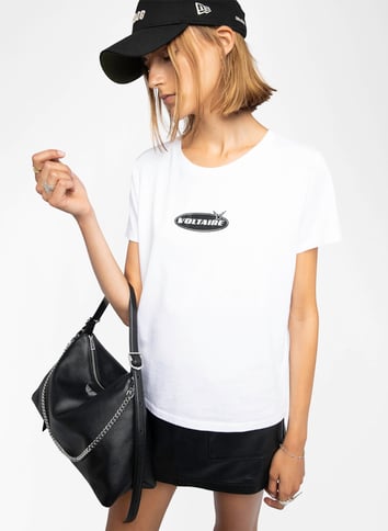 Tee-shirt col rond en coton ZADIG&VOLTAIRE Blanc